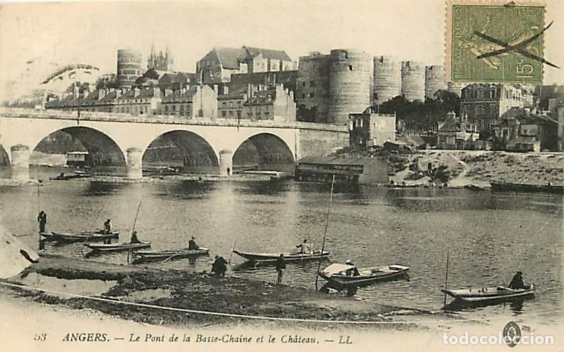 Postales: France - 49 - Angers - Le Pont de la Basse-Cha&icirc;ne et le Ch&acirc;teau - Anim&eacute;e - Correspondance - Oblit&eacute;ra