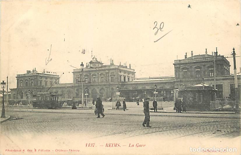 Cartoline: France - 51 - Reims - La Gare - Anim&eacute;e - Tramway - CPA - Voir Scans Recto-Verso