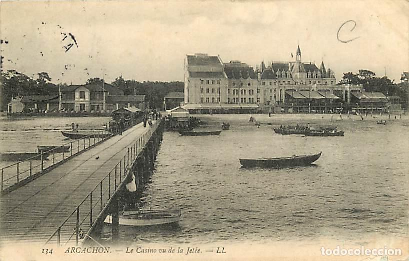 Cartoline: France - 33 - Arcachon - La Casino vu de la Jet&eacute;e - Oblit&eacute;ration ronde de 1908 - CPA - Voir Scans Re