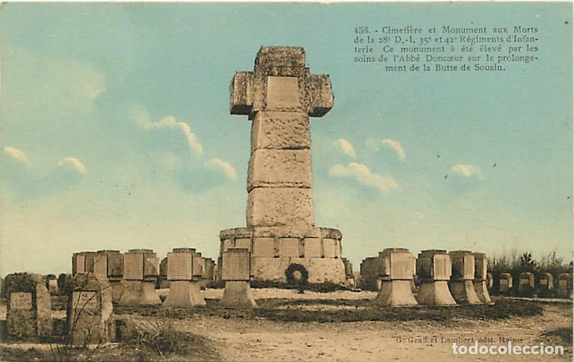 Postales: France - 51 - Marne - Cimeti&egrave;re et Monument aux Morts de la 28e D I 35e et 42e R&eacute;giments d'Infanteri