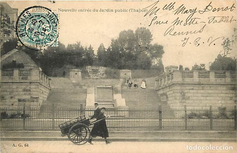 Postales: France - 35 - Rennes - Nouvelle entr&eacute;e du Jardin public (Thabor) - Anim&eacute;e - Oblit&eacute;ration ronde de 19