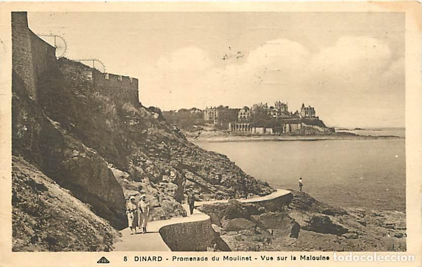 Postkarten: France - 35 - Dinard - Promenade du Moulinet - Vue sur la Malouine - Anim&eacute;e - Oblit&eacute;ration ronde de