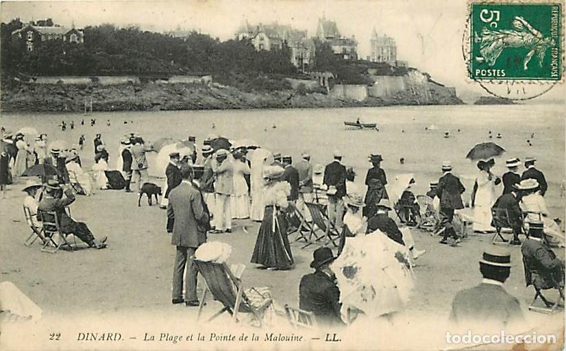Cartoline: France - 35 - Dinard - La Plage et la Pointe de la Malouine - Anim&eacute;e - Sc&egrave;nes de Plage - Oblit&eacute;ratio