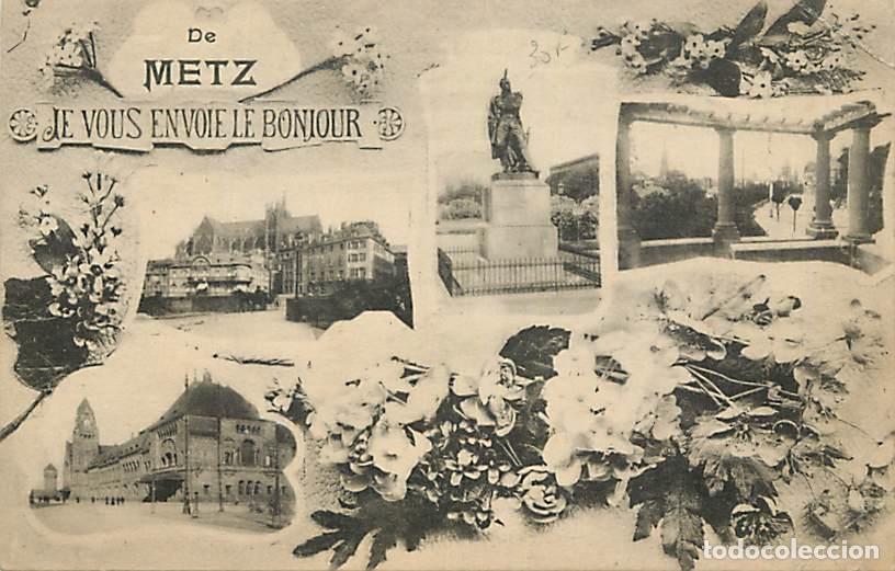 Cartoline: France - 57 - Metz - De Metz je vous envoie le bonjour - Multivues - Voyag&eacute;e en 1921 - Etat pli visi