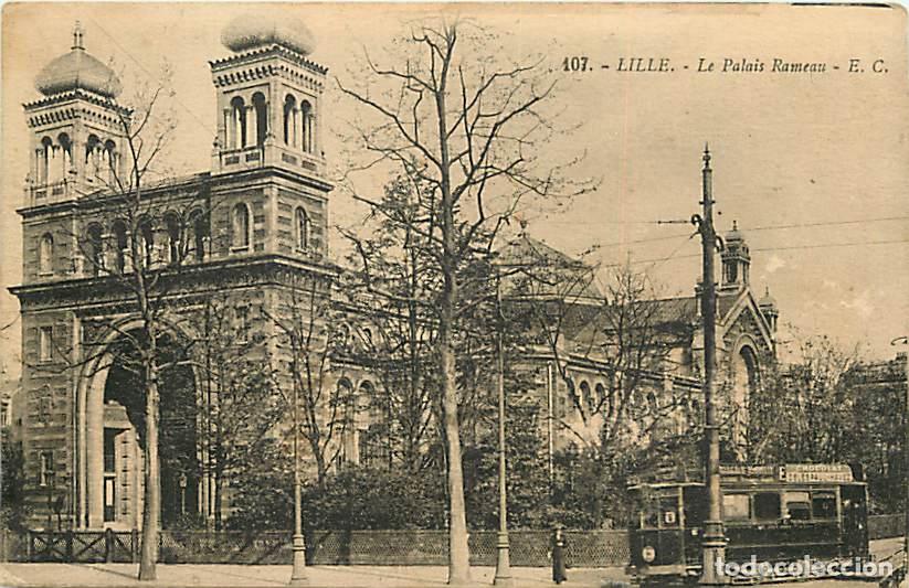 Postais: France - 59 - Lille - Le Palais Rameau - Anim&eacute;e - Tramway - Oblit&eacute;ration ronde de 1922 - CPA - Voir