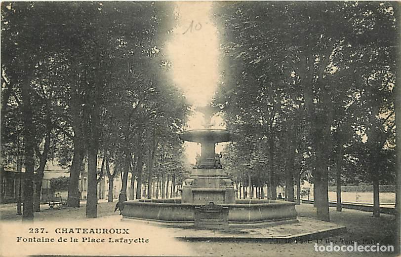 Postais: France - 36 - Chateauroux - Fontaine de la Place Lafayette - Anim&eacute;e - Correspondance - Voyag&eacute;e en 19