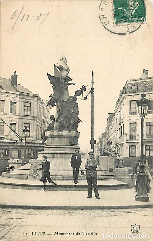 Postais: France - 59 - Lille - Monument de Testelin - Anim&eacute;e - Oblit&eacute;ration ronde de 1907 - CPA - Voir Scans