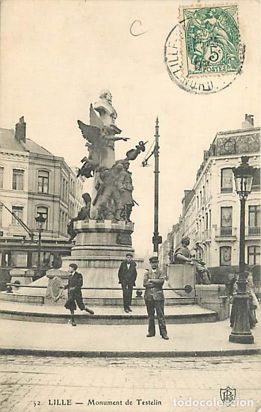 Postais: France - 59 - Lille - Monument de Testelin - Anim&eacute;e - Oblit&eacute;ration ronde de 1907 - CPA - Voir Scans