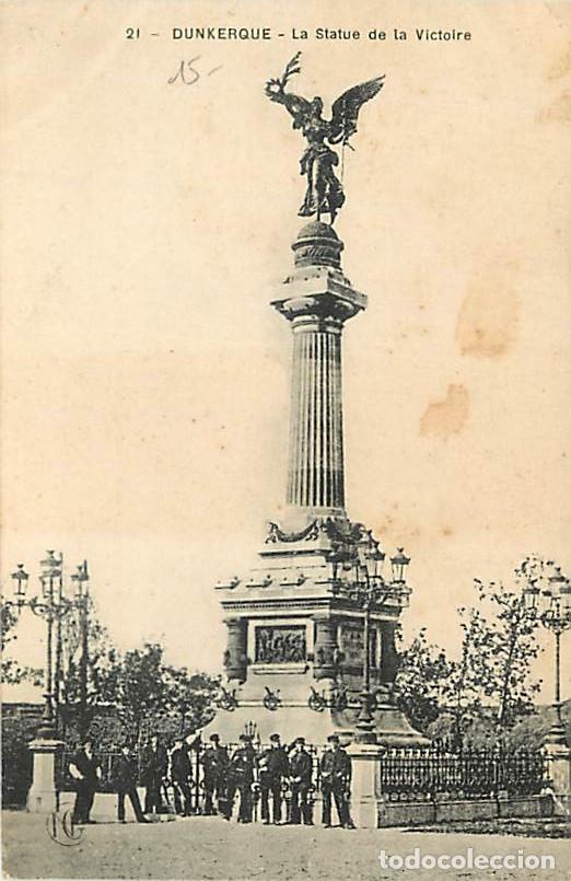 Cartoline: France - 59 - Dunkerque - La Statue de la Victoire - Anim&eacute;e - Oblit&eacute;ration ronde de 1907 - CPA - Voi