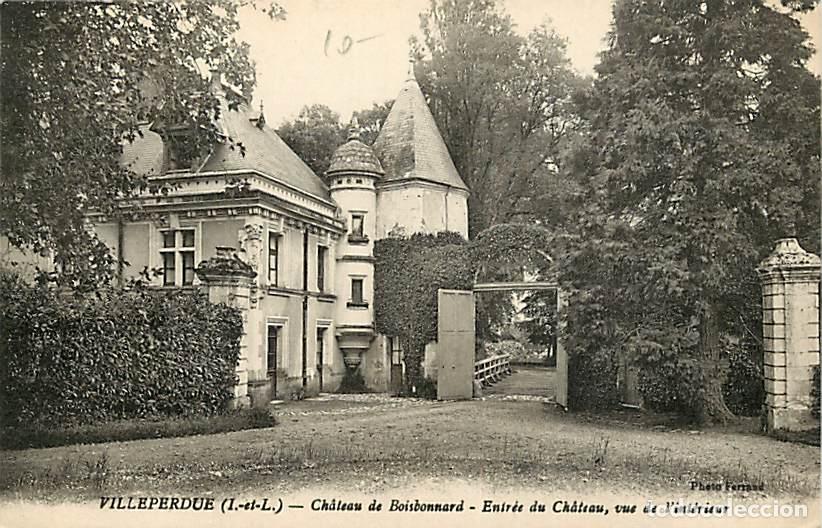 Cartoline: France - 37 - Villeperdue - Ch&acirc;teau de Boisbonnard - Entr&eacute;e du Ch&acirc;teau - Vue de l'int&eacute;rieur - Corres