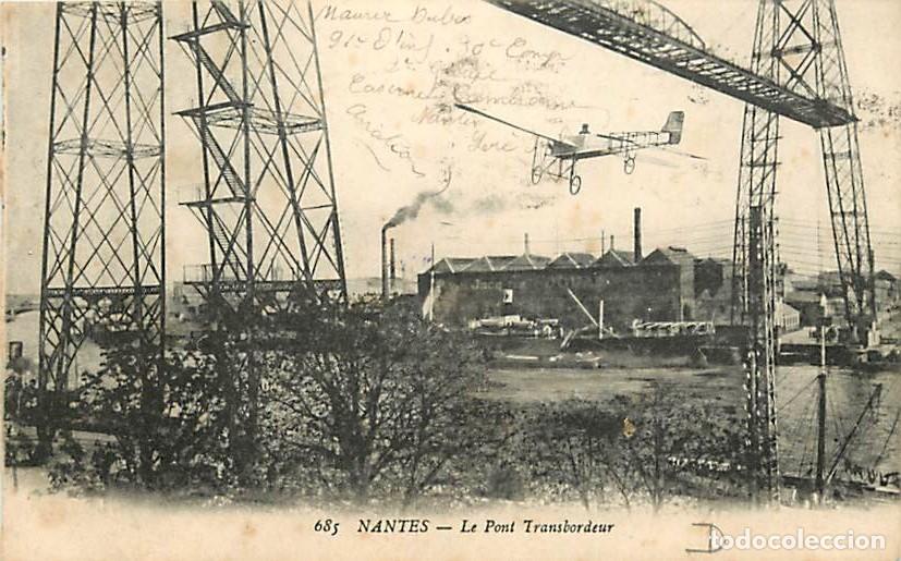 Cartoline: France - 44 - Nantes - Le Pont Transbordeur - Anim&eacute;e - Avion - Correspondance - CPA - Voir Scans Rec