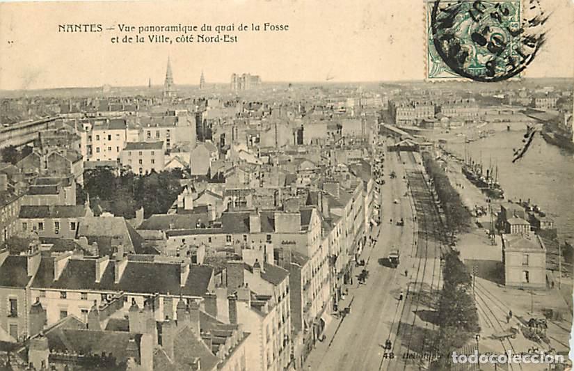 Cartoline: France - 44 - Nantes - Vue panoramique du quai de la fosse et de la Ville, c&ocirc;t&eacute; Nord-Est - Anim&eacute;e -
