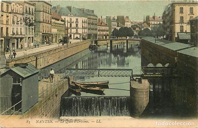 Postkarten: France - 44 - Nantes - Le Quai d'Orl&eacute;ans - Anim&eacute;e - Coloris&eacute;e - Oblit&eacute;ration ronde de 1907 - CPA - V