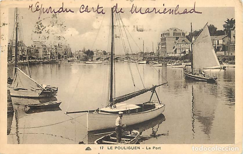 Postkarten: France - 44 - Le Pouliguen - Le Port - Anim&eacute;e - Bateaux - Correspondance - Oblit&eacute;ration ronde de 193