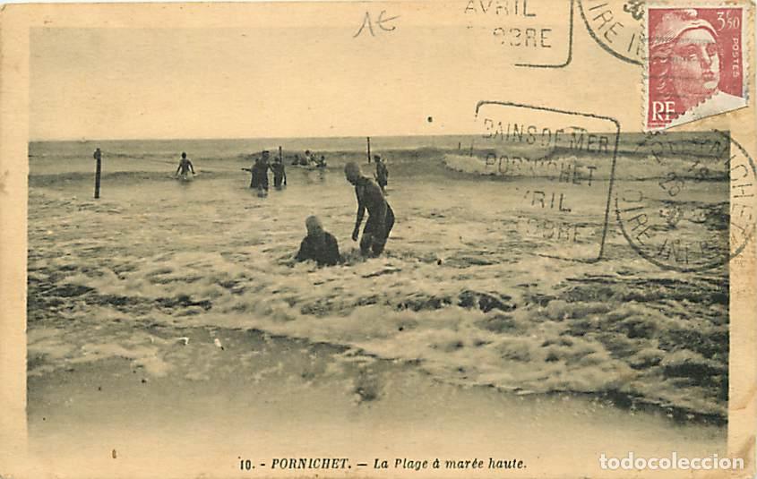 Postkarten: France - 44 - Pornichet - La plage &agrave; mar&eacute;e haute - Anim&eacute;e - Voyag&eacute;e en 1930 - CPA - Voir Scans Recto