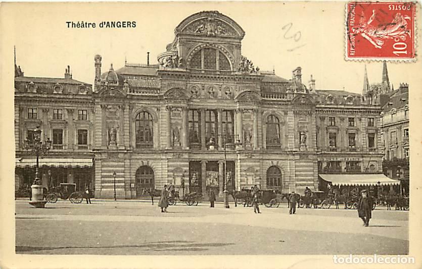 Postkarten: France - 49 - Angers - Le Th&eacute;atre - Anim&eacute;e - Correspondance - Carte Photo - Oblit&eacute;ration ronde de 19