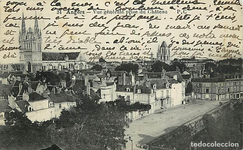Postkarten: France - 49 - Angers - Vue G&eacute;n&eacute;rale prise du Ch&acirc;teau - Correspondance - Oblit&eacute;ration ronde de 1932 -