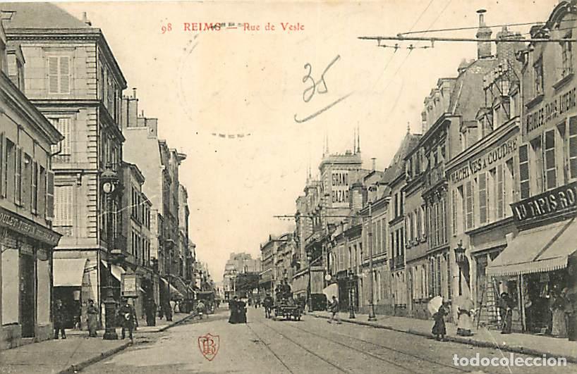 Postkarten: France - 51 - Reims - Rue de Vesle - Anim&eacute;e - Oblit&eacute;ration ronde de 1908 - CPA - Voir Scans Recto-Ve