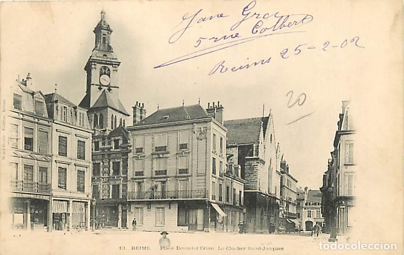 Postkarten: France - 51 - Reims - La Place Drouet d'Erlon - Le clocher Saint Jacques - Anim&eacute;e - Pr&eacute;curseur - Obl
