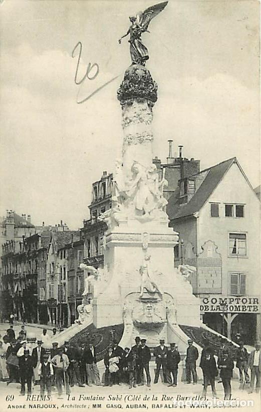Postkarten: France - 51 - Reims - La Fontaine Sub&eacute; (C&ocirc;t&eacute; de la Rue Burette) - Anim&eacute;e - CPA - Voir Scans Recto-Ve