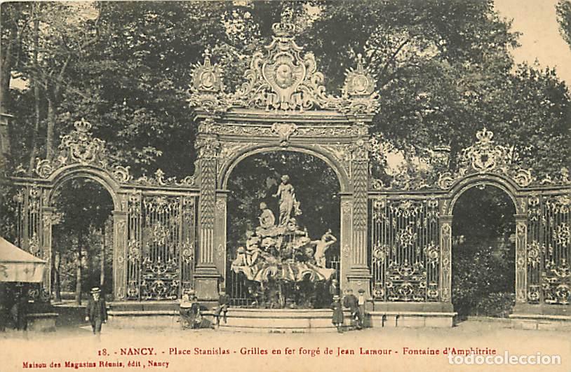 Postais: France - 54 - Nancy - Place Stanislas - Grilles en fer forg&eacute; de Jean Laraour - Fontaine d'Amphitrite