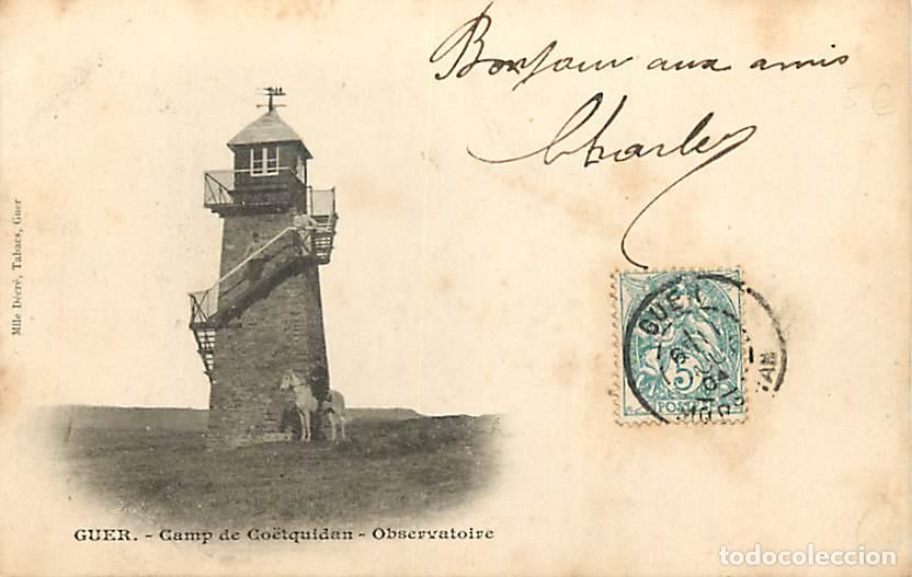 Postais: France - 56 - Camp de Coetquidan - Observatoire - Anim&eacute;e - Oblit&eacute;ration ronde de 1904 - Pr&eacute;curseur -