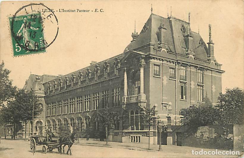 Postkarten: France - 59 - Lille - L'Institut Pasteur - Anim&eacute;e - Oblit&eacute;ration ronde de 1913 - CPA - Voir Scans Re