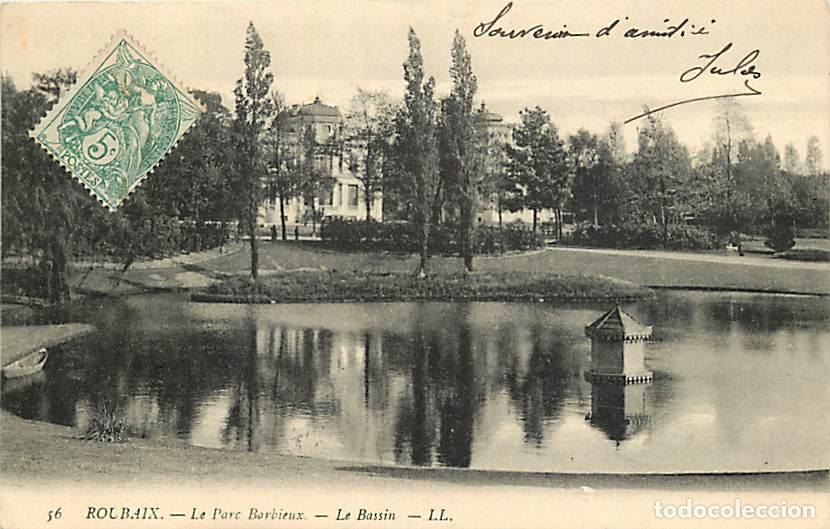 Cartes Postales: France - 59 - Roubaix - Le Parc Barbieux - Le Bassin - Oblit&eacute;ration ronde de 1907 - CPA - Voir Scans