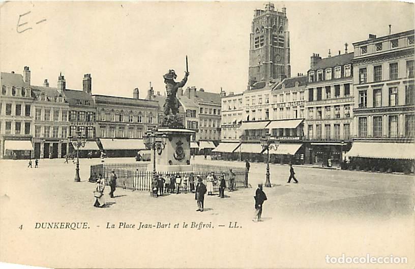 Cartes Postales: France - 59 - Dunkerque - La Place Jean-Bart et le Beffroi - Anim&eacute;e - CPA - Voir Scans Recto-Verso