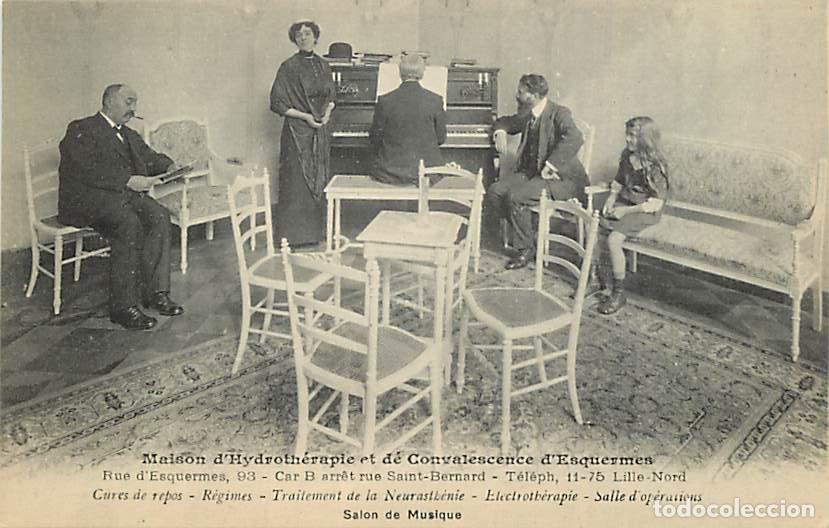 Postkarten: France - 59 - Lille - Maison d'Hydroth&eacute;rapie et de Convalescence d'Esquermes - Salon de Musique - An