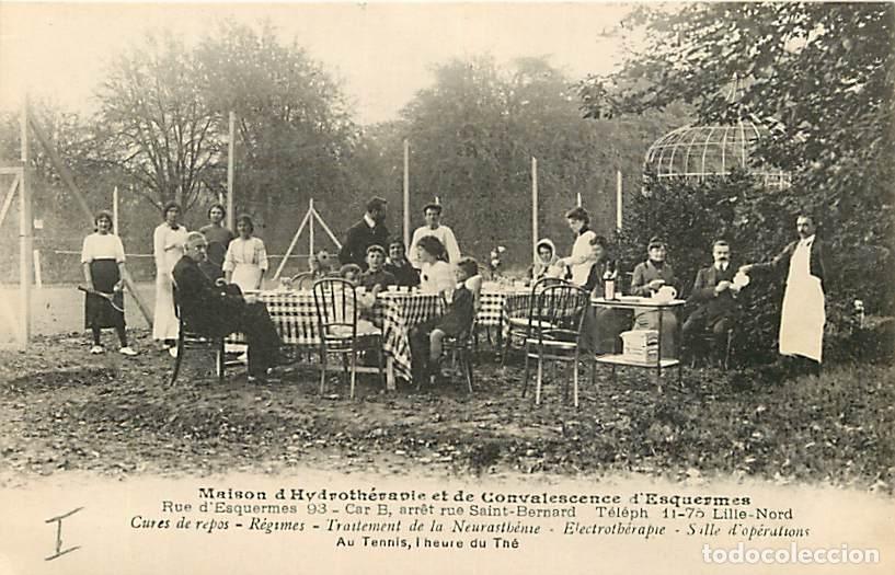 Postkarten: France - 59 - Lille - Maison d'Hydroth&eacute;rapie et de Convalescence d'Esquermes - Au Tennis , l'heure d