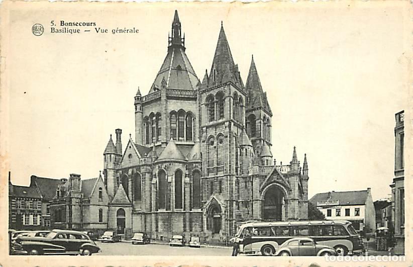 Postkarten: France - 59 - Bonsecours - Basilique - Vue G&eacute;n&eacute;rale - Automobiles - Bus - Correspondance - Oblit&eacute;rat