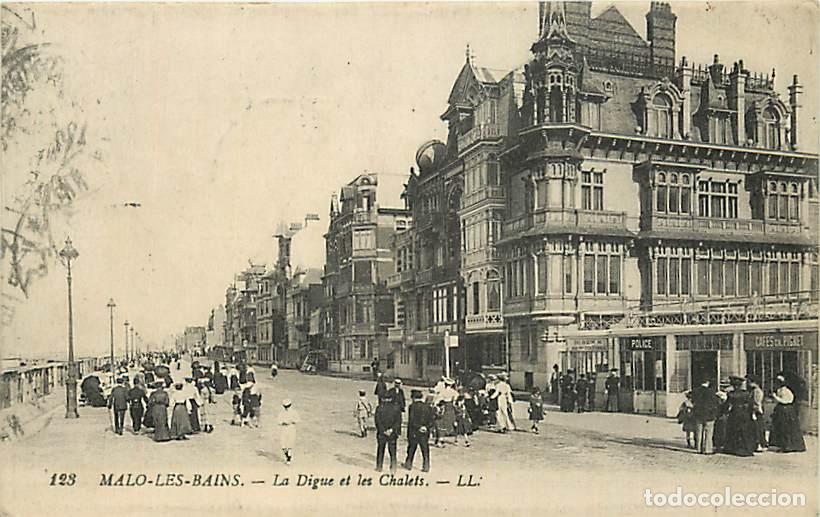 Postales: France - 59 - Malo les Bains - La Digue et les Chalets - Anim&eacute;e - Oblit&eacute;ration ronde de 1915 - CPA -