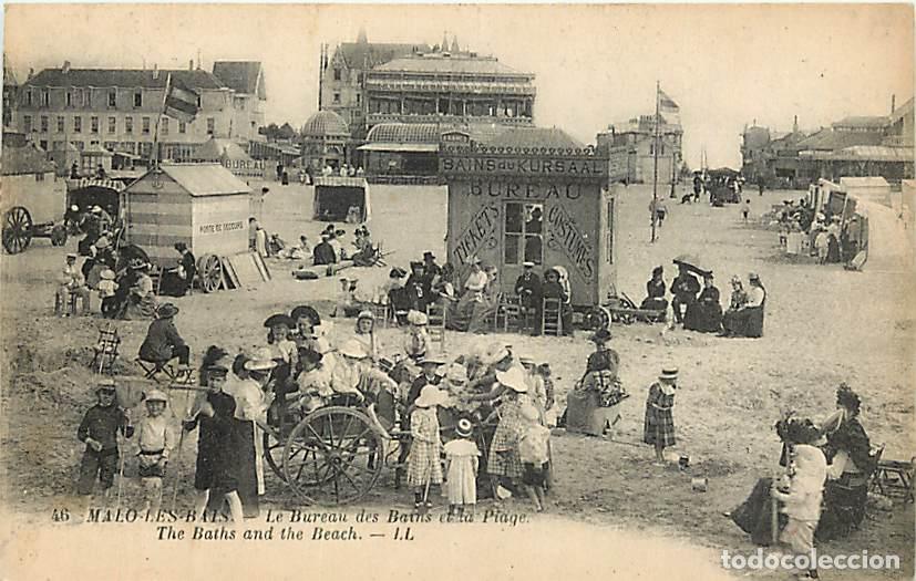 Postales: France - 59 - Malo les Bains - Le Bureau des Bains et la Plage - Anim&eacute;e - Correspondance - CPA - Voi