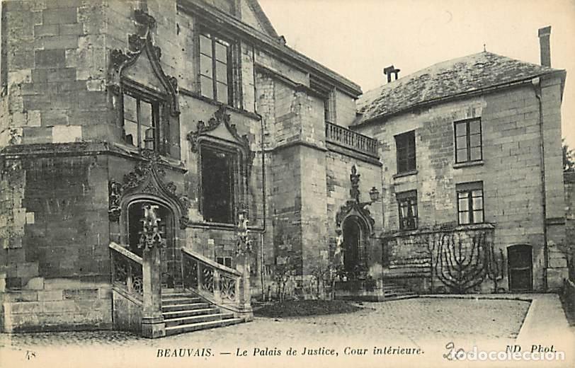 Postkarten: France - 60 - Beauvais - Le Palais de Justice. Cour int&eacute;rieure - Oblit&eacute;ration ronde de 1916 - CPA -