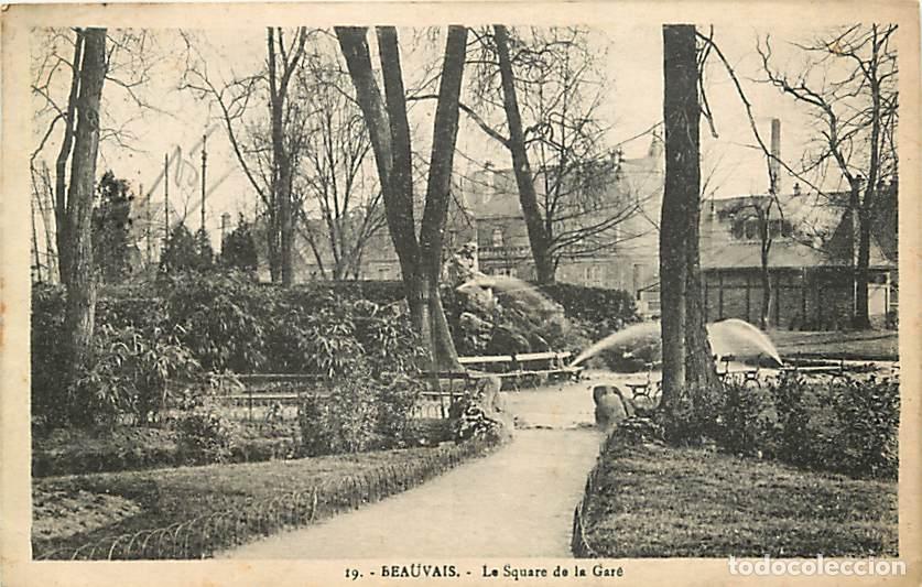 Cartes Postales: France - 60 - Beauvais - Le Square de la Gare - Oblit&eacute;ration hexagonale de 1935 - CPA - Voir Scans R