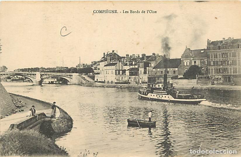 Cartes Postales: France - 60 - Compi&egrave;gne - Les bors de l'Oise - Anim&eacute;e - Bateaux - Correspondance - Voyag&eacute;e en 1917 -
