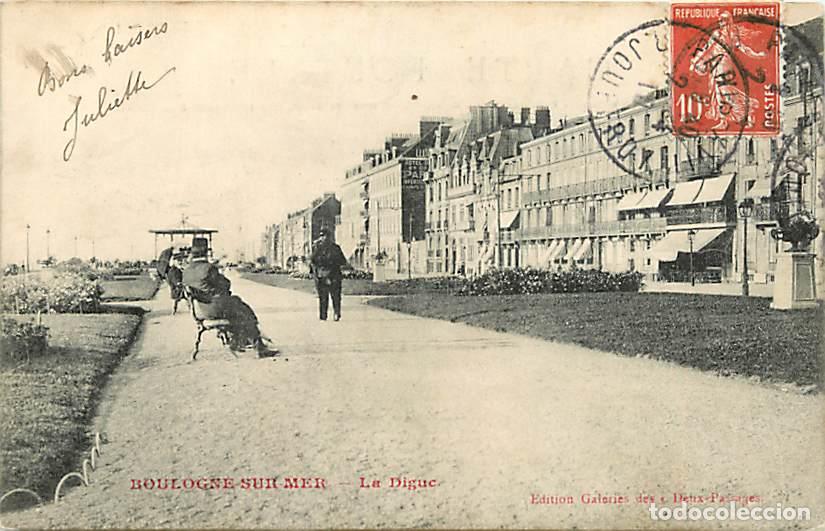 Cartes Postales: France - 62 - Boulogne sur Mer - La Digue - Anim&eacute;e - Oblit&eacute;ration ronde de 1910 - CPA - Voir Scans R