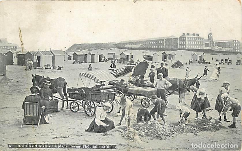 Cartes Postales: France - 62 - Berck sur Mer - La Plage devant l'Hopital Maritime - Anim&eacute;e - Sc&egrave;nes de Plage - Chatea