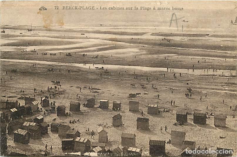 Cartes Postales: France - 62 - Berck sur Mer - Les cabines sur la plage &agrave; mar&eacute;e basse - Anim&eacute;e - Correspondance - CPA