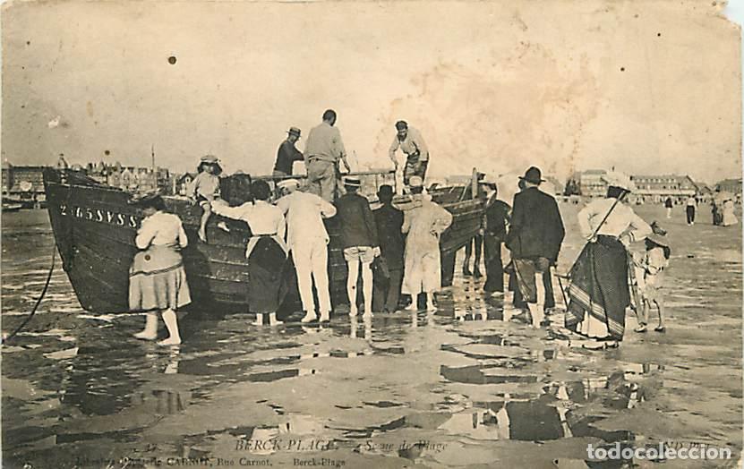 Postkarten: France - 62 - Berck sur Mer - Sc&egrave;nes de Plage - Anim&eacute;e - Oblit&eacute;ration ronde de 1907 - Etat &eacute;corn&eacute;e e