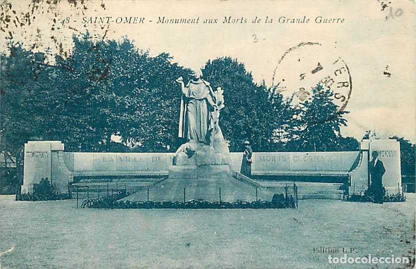 Postkarten: France - 62 - Saint-Omer - Monument aux Morts de la Grande Guerre - Anim&eacute;e - Oblit&eacute;ration ronde de 1