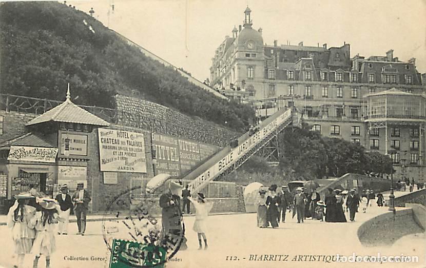 Postkarten: France - 64 - Biarritz - La Rampe mobile - Anim&eacute;e - Oblit&eacute;ration ronde de 1908 - CPA - Voir Scans Re