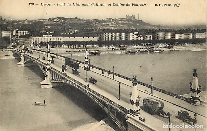 Postkarten: France - 69 - Lyon - Pont du Midi quai Gaillelon et Colline de Fourvi&egrave;re - Anim&eacute;e - Tramway - Oblit&eacute;