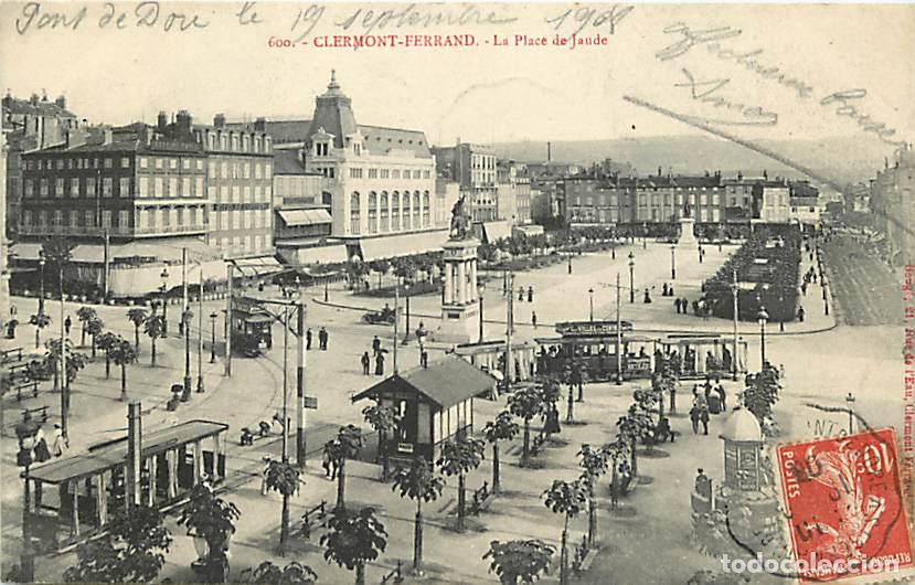 Postkarten: France - 63 - Clermont-Ferrand - La Place de Jaude - Anim&eacute;e - Tramway - Correspondance - Voyag&eacute;e en