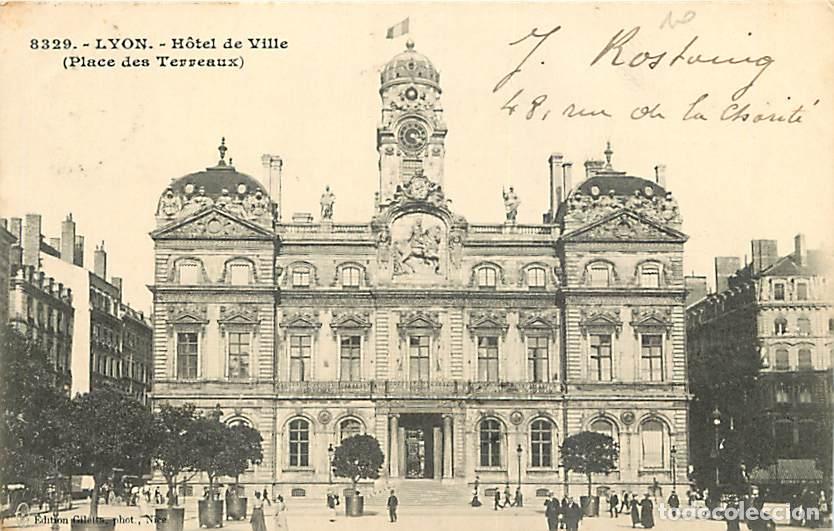 Postkarten: France - 69 - Lyon - H&ocirc;tel de Ville - Place des Terreaux - Anim&eacute;e - Pr&eacute;curseur - Oblit&eacute;ration ronde