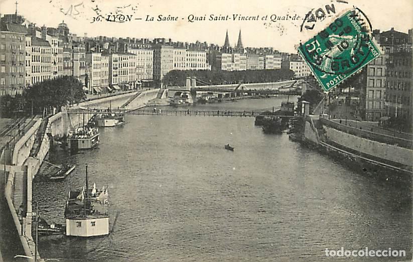 Postkarten: France - 69 - Lyon - La Saone - Quai Saint Vincent - Oblit&eacute;ration ronde de 1910 - CPA - Voir Scans R