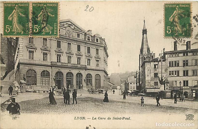 Postkarten: France - 69 - Lyon - La Gare de Saint-Paul - Anim&eacute;e - Etat l&eacute;ger pli visible - CPA - Voir Scans Rect