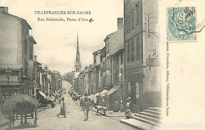 Postkarten: France - 69 - Villefranche sur Saone - Rue Nationale, Porte d'Anse - Anim&eacute;e - Pr&eacute;curseur - Oblit&eacute;rat