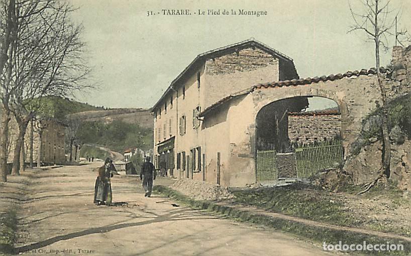 Postkarten: France - 69 - Tarare - Le Pied de la Montagne - Anim&eacute;e - Coloris&eacute;e - Oblit&eacute;ration ronde de 1906 - CP